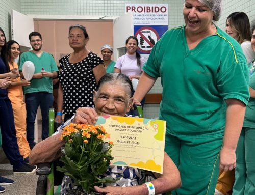 Paciente com 131 dias de internação no Herso recebe alta humanizada